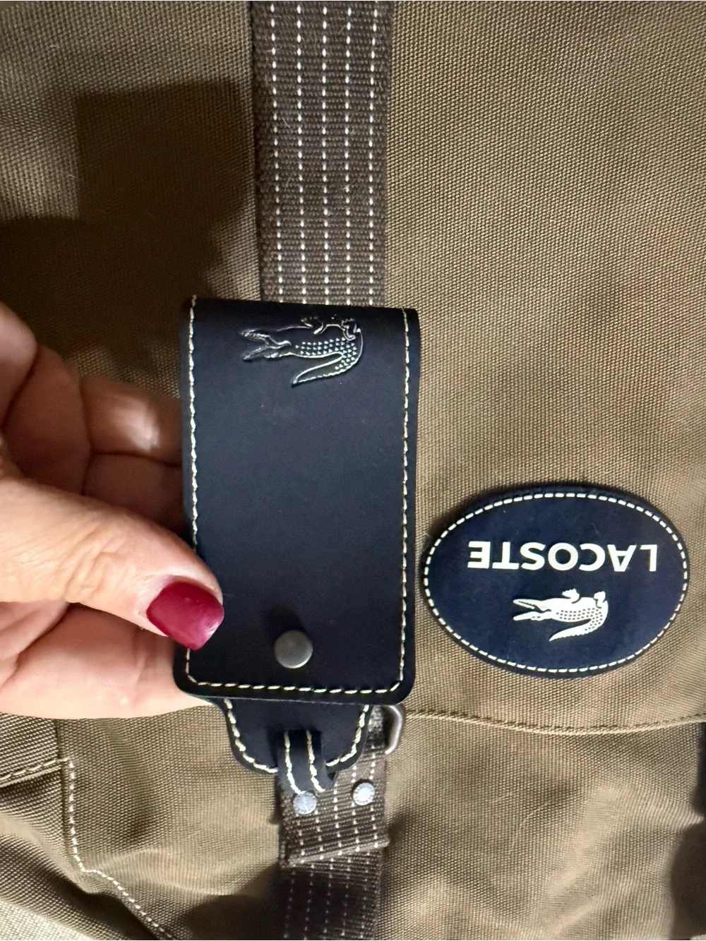 Lacoste Olive Canvas weekender bag
